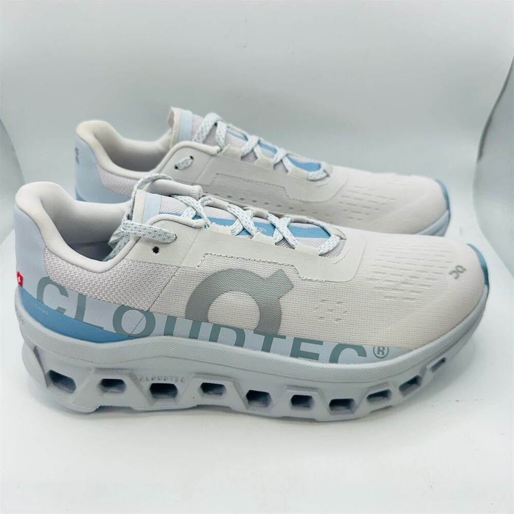 On Running Cloudmonster Women's Running Shoes Frost/Wash White Blue Size 8 - Picture 2 of 9